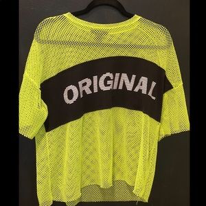 Neon green mesh top✨